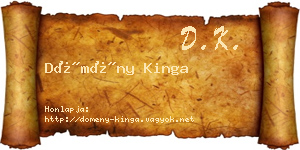 Dömény Kinga névjegykártya